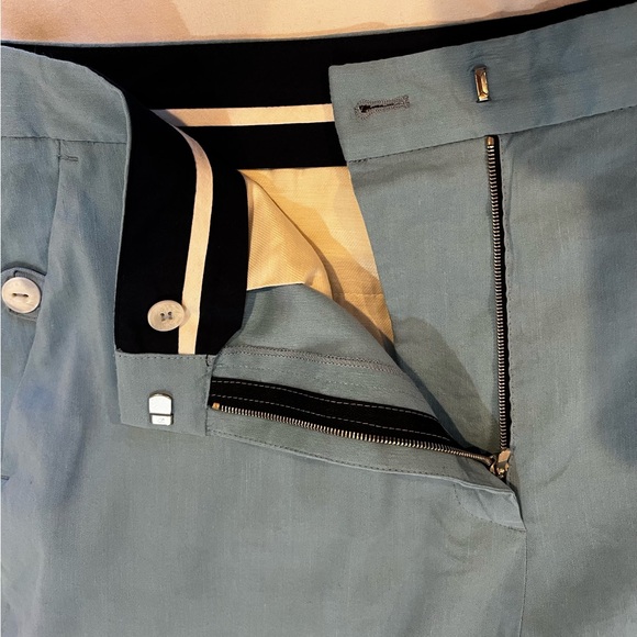 Rag & Bone Light Blue Poppy Tab Pants Tailored Fit Stretch Linen Blend Size 12 - Picture 10 of 11